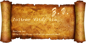 Zoltner Vitália névjegykártya